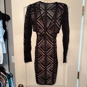 Windsor Black Geometric Lace Dress